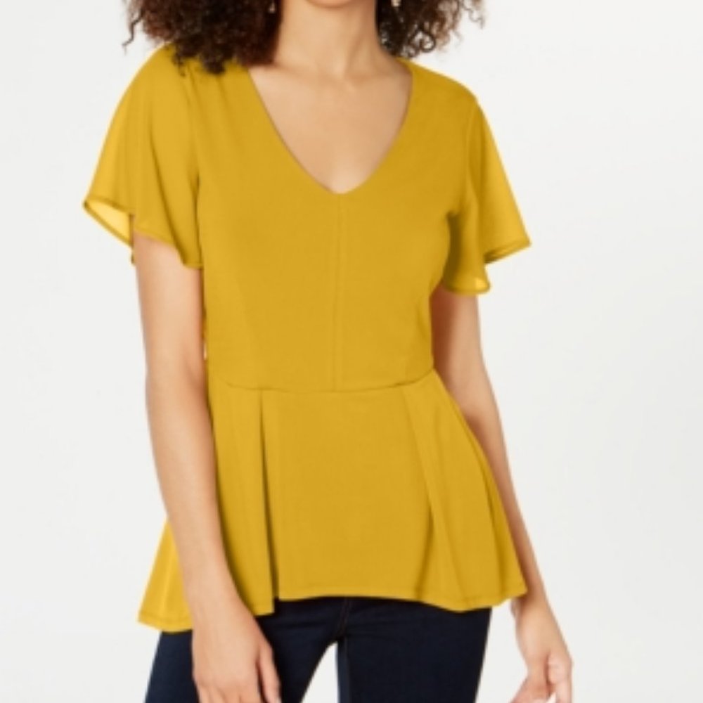 Thalia Sodi Women's Chiffon Peplum-Hem Top